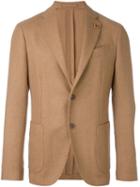 Lardini Tailored Blazer, Men's, Size: 54, Nude/neutrals, Polyester/camel Hair