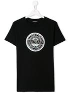 Balmain Kids Holographic Logo T-shirt - Black