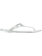 Emporio Armani Metallic Thong Strap Sandals