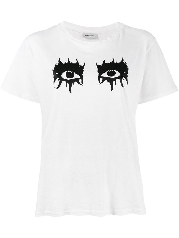Beau Souci T-shirt With Eye Motif Print - White