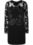 Fausto Puglisi Damask Detail Dress, Women's, Size: 42, Black, Acetate/viscose/silk/acetate