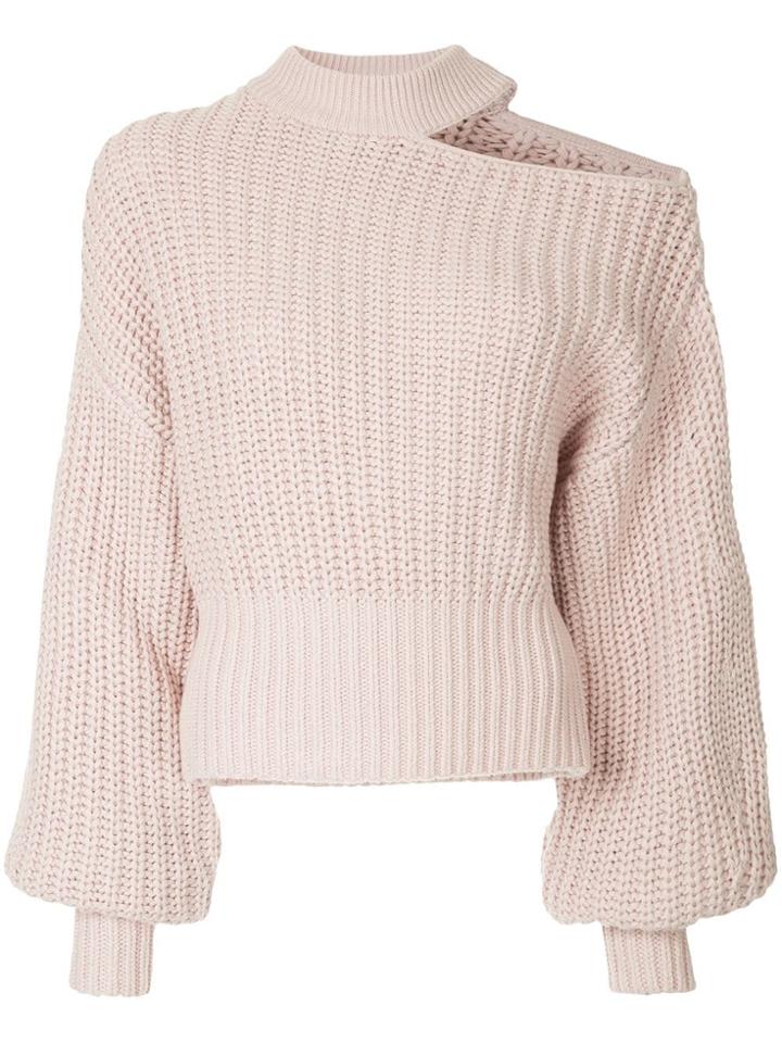 Self-portrait Cold Shoulder Jumper - Pink