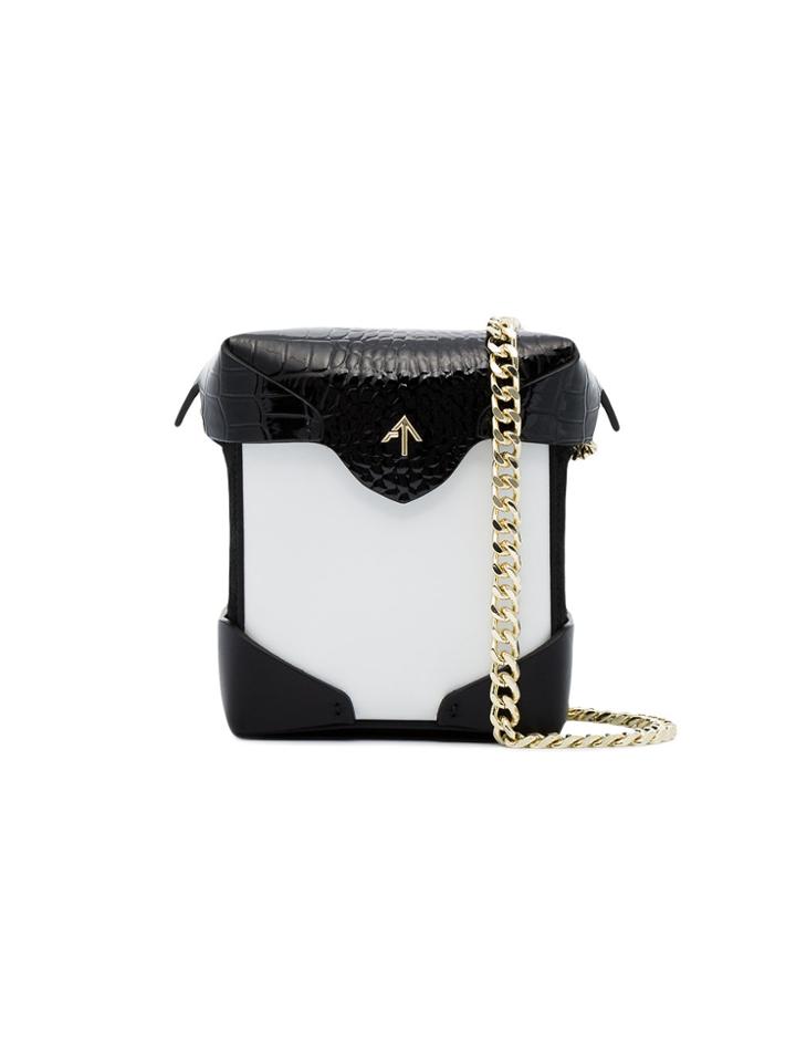 Manu Atelier Micro Bi Colour Pristine Cross Body Bag - Black