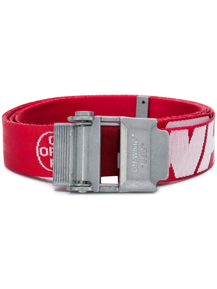 Off-white Industrial Logo Print Belt - Red