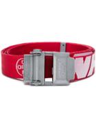 Off-white Industrial Logo Print Belt - Red