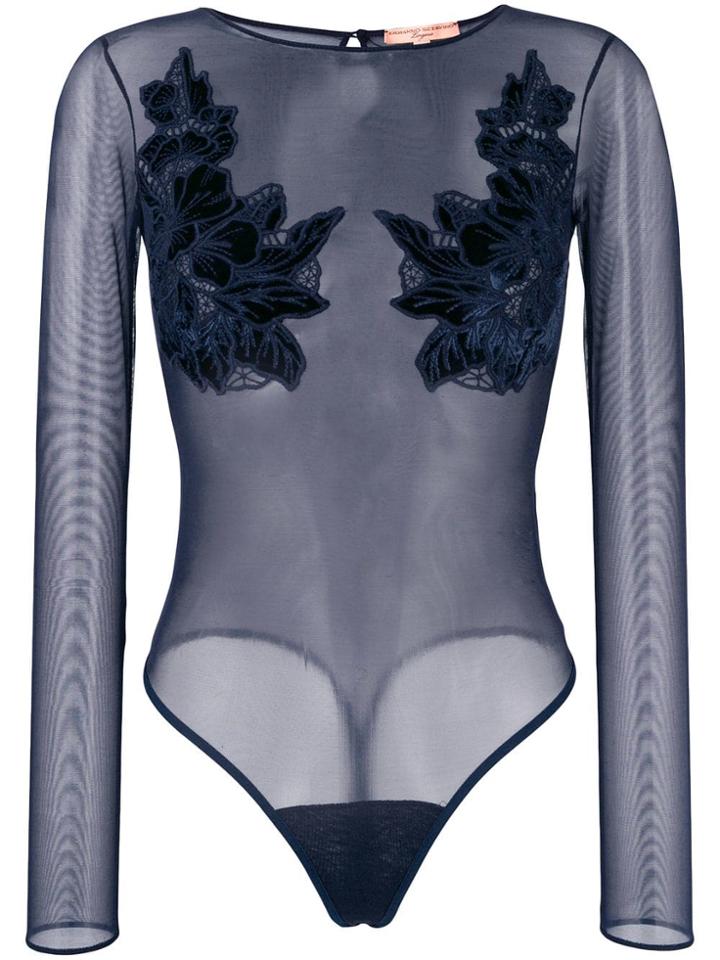 Ermanno Scervino Mesh Bodysuit - Blue