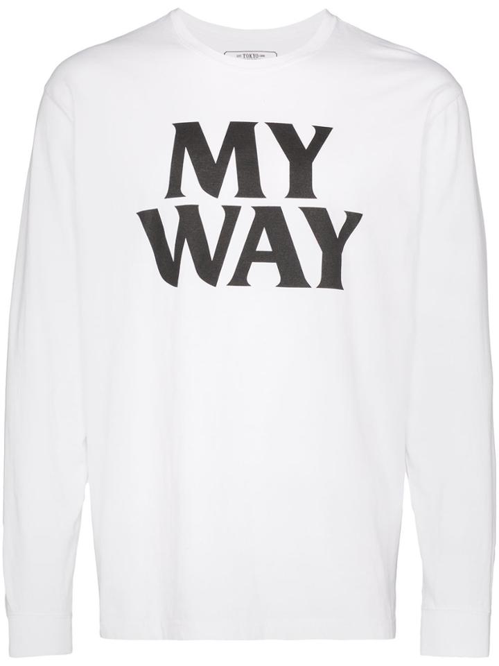 Neighborhood My Way Slogan-print T-shirt - White