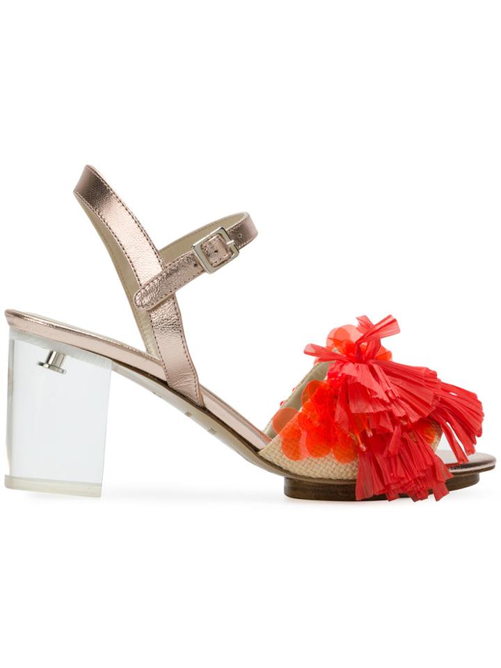 Delpozo Fringed Open-toe Sandals - Yellow & Orange