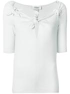 Isa Arfen Knot-detail Fitted Top - White