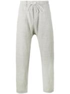 Kazuyuki Kumagai - Creased Drop Crotch Trousers - Men - Cotton/linen/flax/cupro/wool - 2, Grey, Cotton/linen/flax/cupro/wool