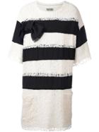 Faith Connexion Lace Overlay Striped Dress - White