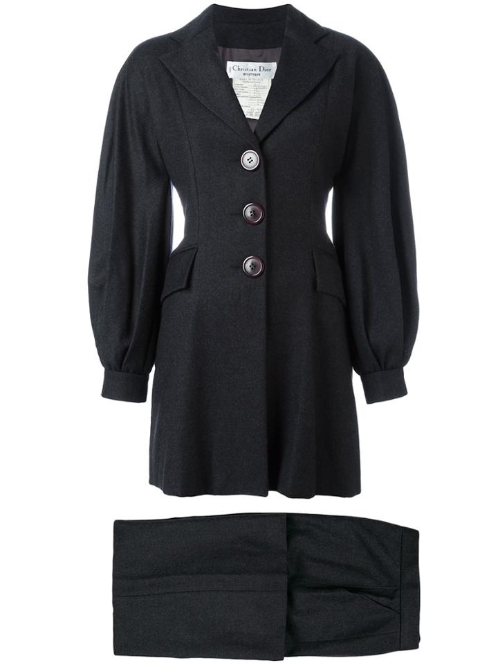 Christian Dior Vintage Flared Trouser Suit - Grey