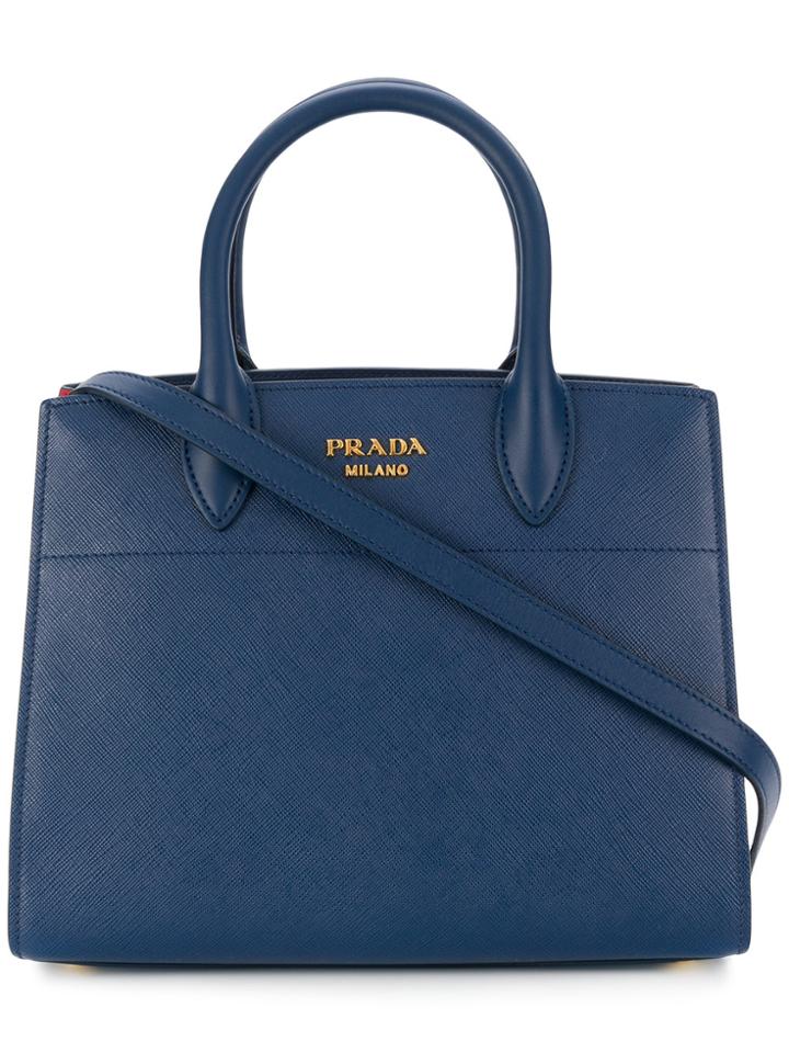 Prada Bibliotheque Small Tote Bag - Blue