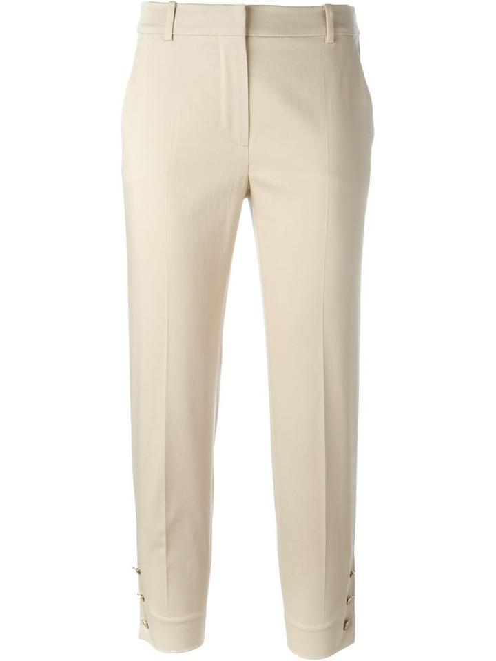 Max Mara Cropped Trousers, Women's, Size: 48, Nude/neutrals, Cotton/spandex/elastane