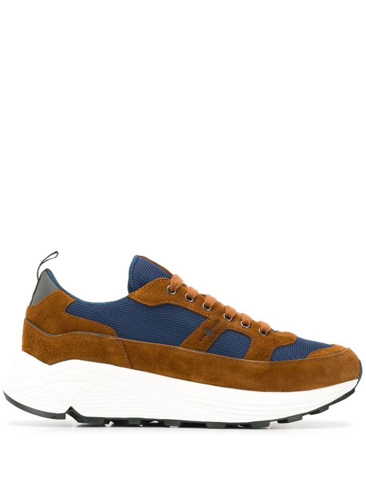 Car Shoe Contrast Low-top Sneakers - Brown