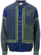 Sacai Scarf Print Shirt, Men's, Size: 3, Blue, Cotton