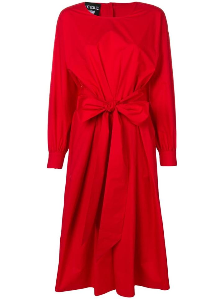 Boutique Moschino Belted Midi Dress - Red