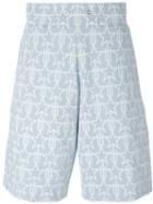Givenchy Geometric Star Print Shorts, Men's, Size: Medium, Blue, Cotton