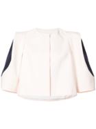 Delpozo Contrast-sleeve Cropped Jacket - Nude & Neutrals