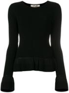 Dvf Diane Von Furstenberg Ruffle Detail Jumper - Black