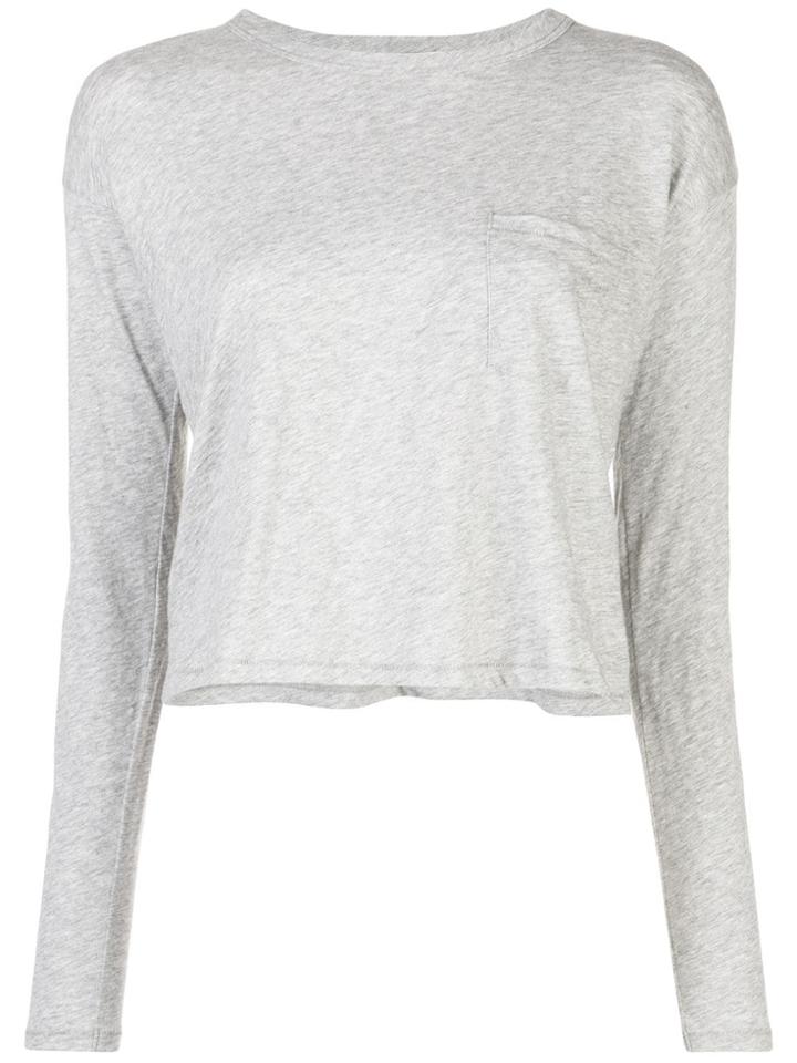Rag & Bone Cropped Long Sleeve Top - Grey
