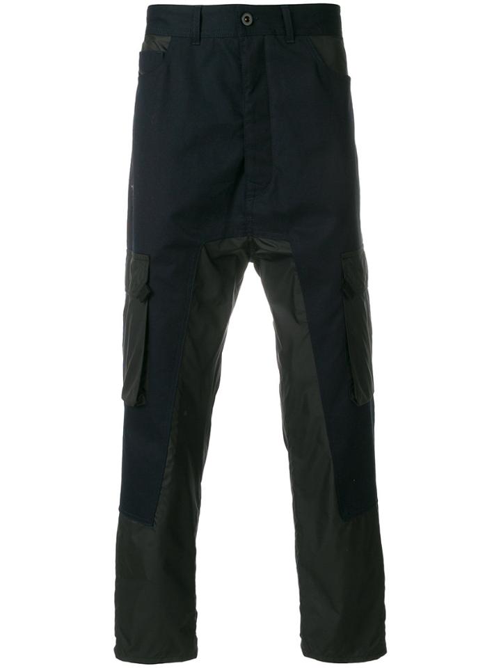 Diesel Black Gold Panelled Cargo Trousers - Blue