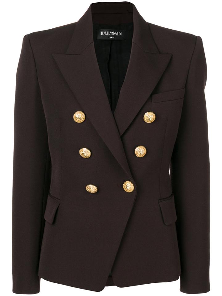 Balmain Double-breasted Blazer - Brown