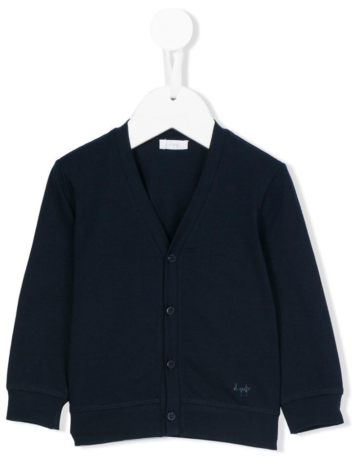 Il Gufo - V-neck Cardigan - Kids - Cotton/spandex/elastane - 18 Mth, Blue