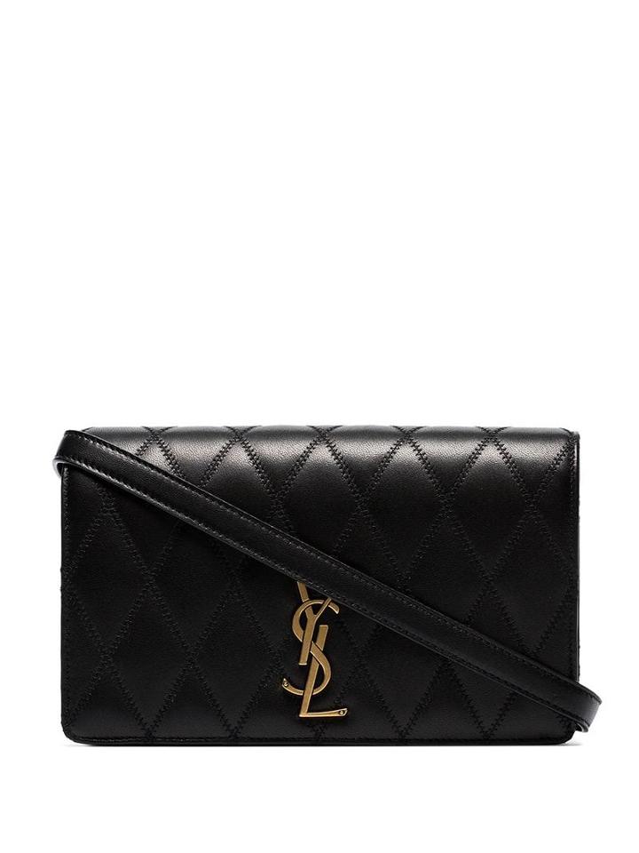 Saint Laurent Angie Quilted Shoulder Bag - Black