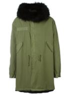 Mr & Mrs Italy Oversized Hood Parka, Men's, Size: Xxl, Green, Cotton/rabbit Fur/polyester/racoon Fur