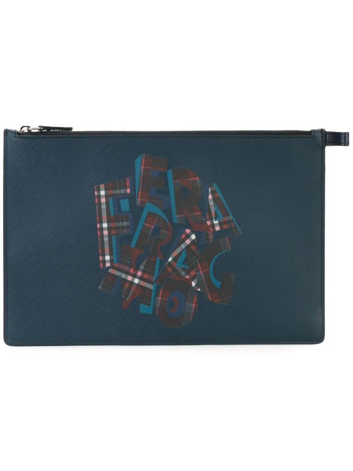Salvatore Ferragamo Logo Print Pouch