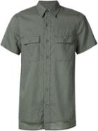 John Elliott Chest Pockets Short Sleeves Shirt, Men's, Size: Small, Green, Cotton