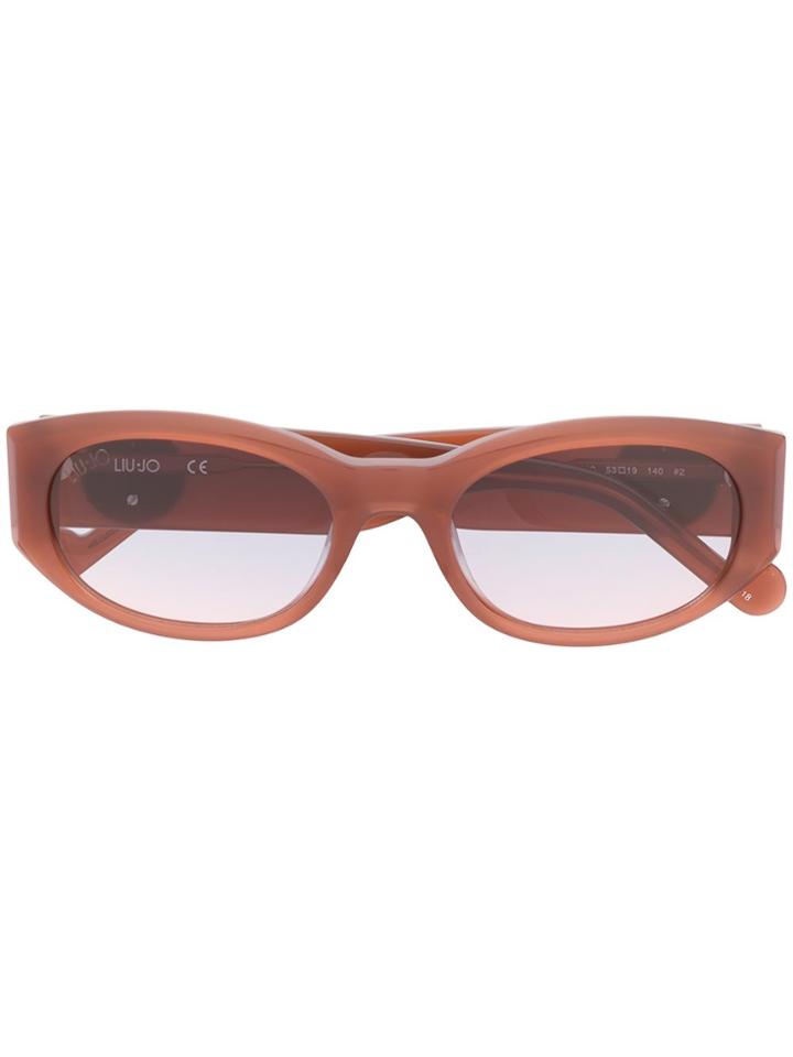 Liu Jo Slim Oval Eye Frame Sunglasses - Pink