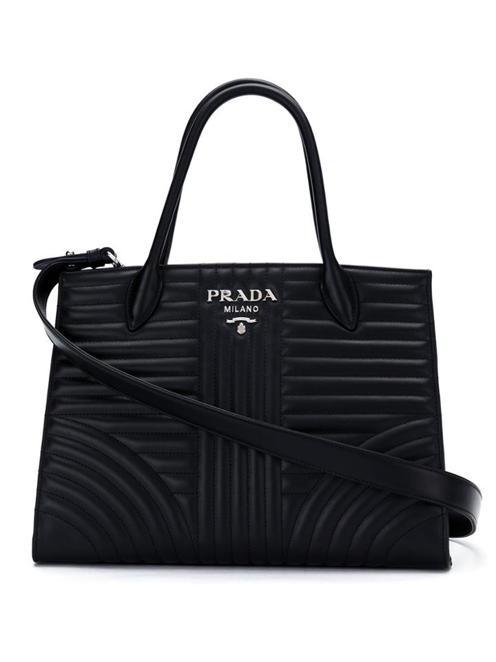 Prada Diagramme Tote - Black