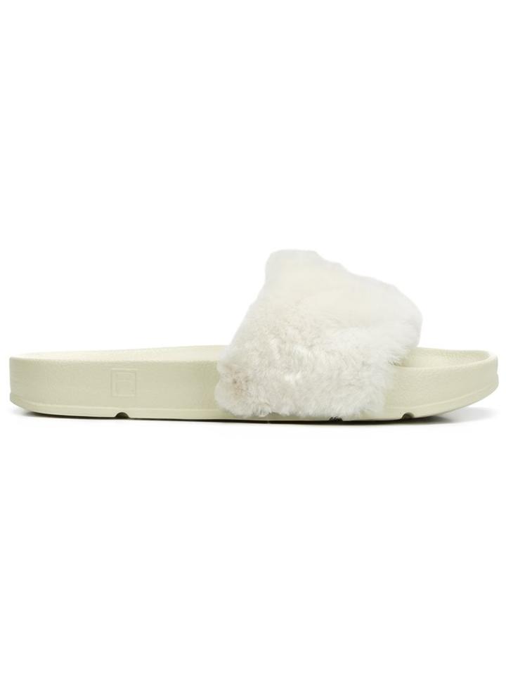 Baja East Faux Fur Sliders
