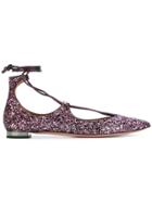 Aquazzura Christie Glitter Ballerinas - Pink & Purple