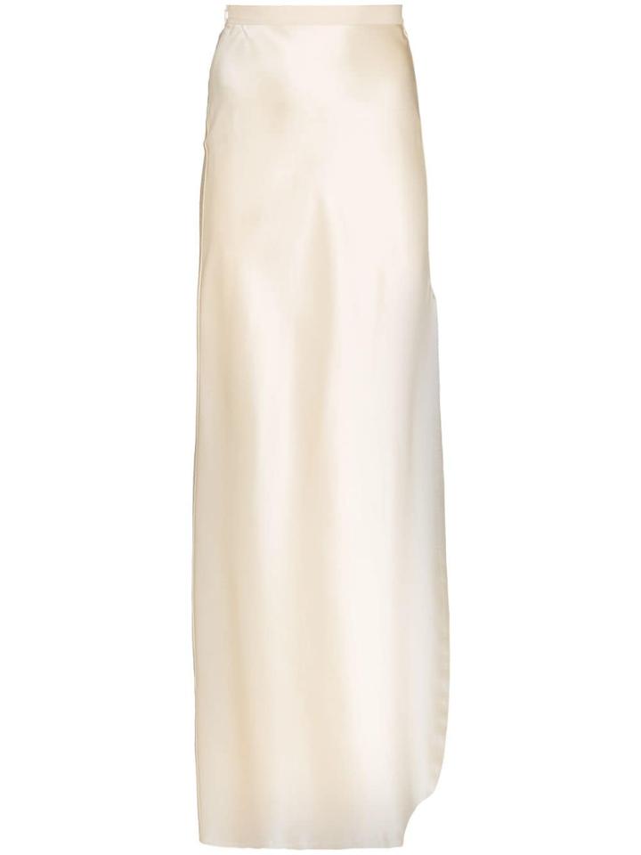 Nili Lotan High-waisted Straight Silk Maxi Skirt - Neutrals