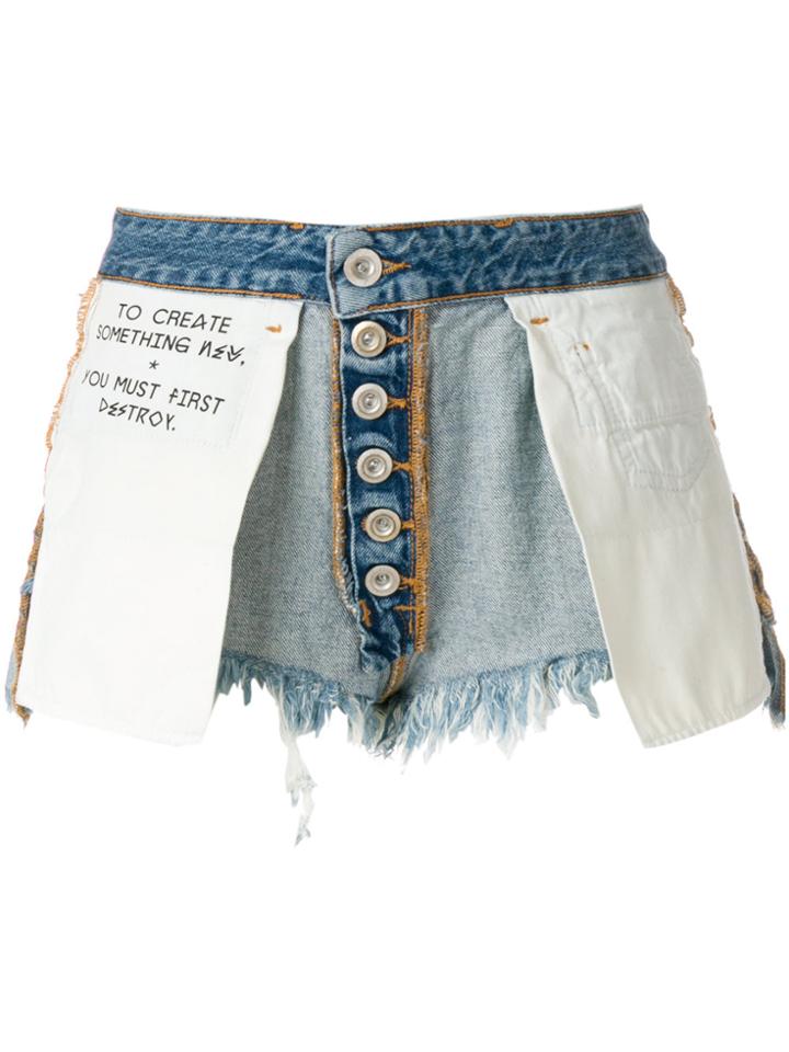 Unravel Project Reversible Denim Shorts - Blue