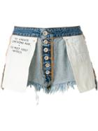 Unravel Project Reversible Denim Shorts - Blue