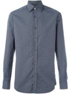 Ermenegildo Zegna Micro Print Shirt, Men's, Size: Small, Blue, Cotton