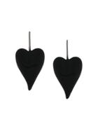 Tomas Maier Enamel Heart Earrings - Black