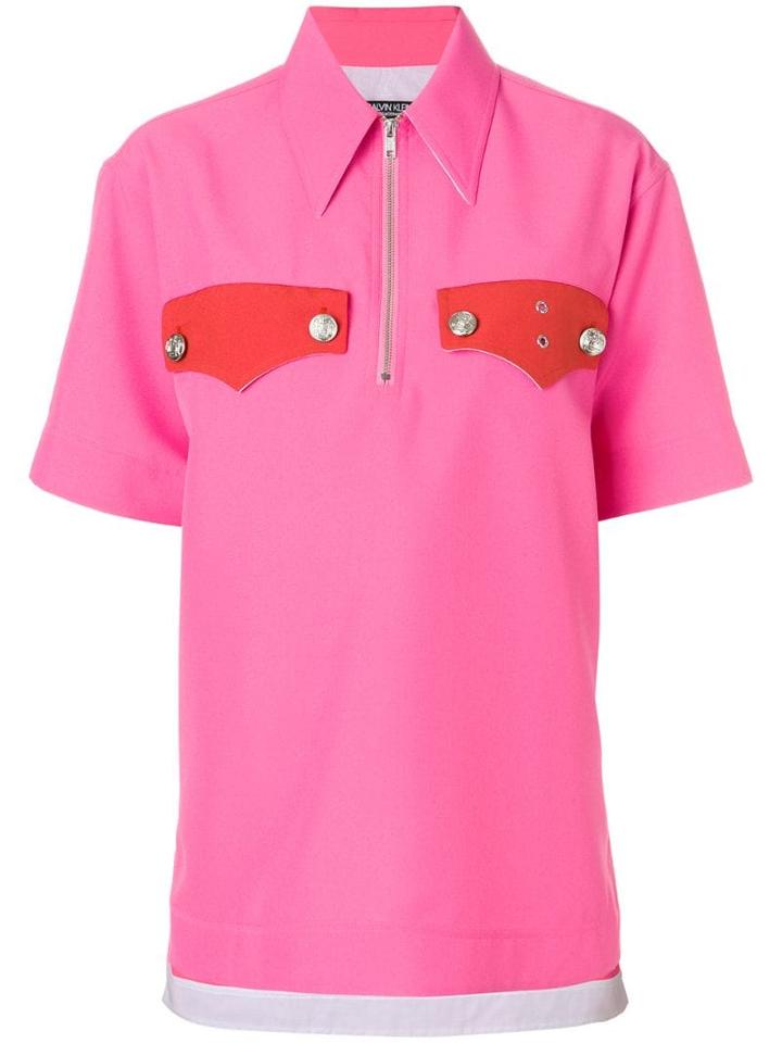 Calvin Klein 205w39nyc Zip Front Oversized Top - Pink
