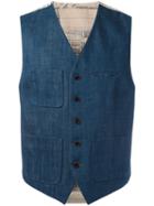 Al Duca D'aosta 1902 Pocketed Waistcoat, Men's, Size: 50, Blue, Cotton
