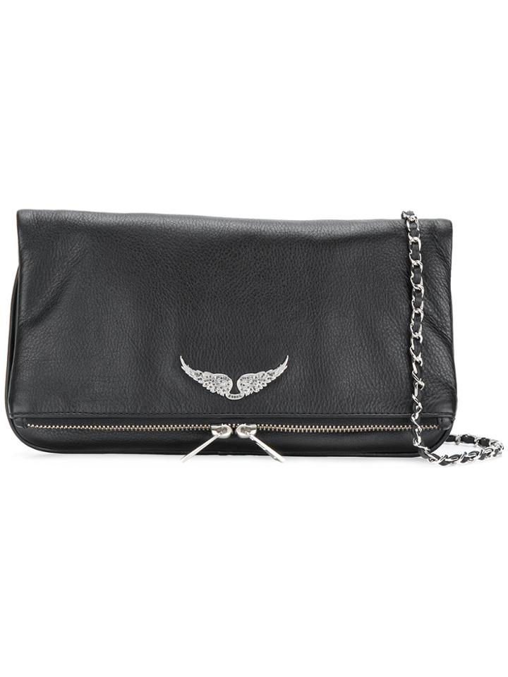 Zadig & Voltaire Wings Plaque Shoulder Bag - Black