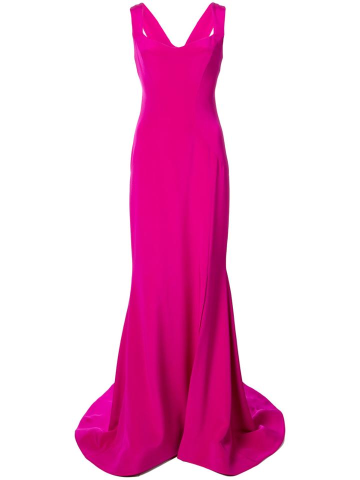 Christian Siriano Long Sweetheart Gown - Pink & Purple