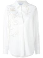 Blumarine - Sequin Floral Pattern Shirt - Women - Cotton/pvc - 40, Women's, White, Cotton/pvc