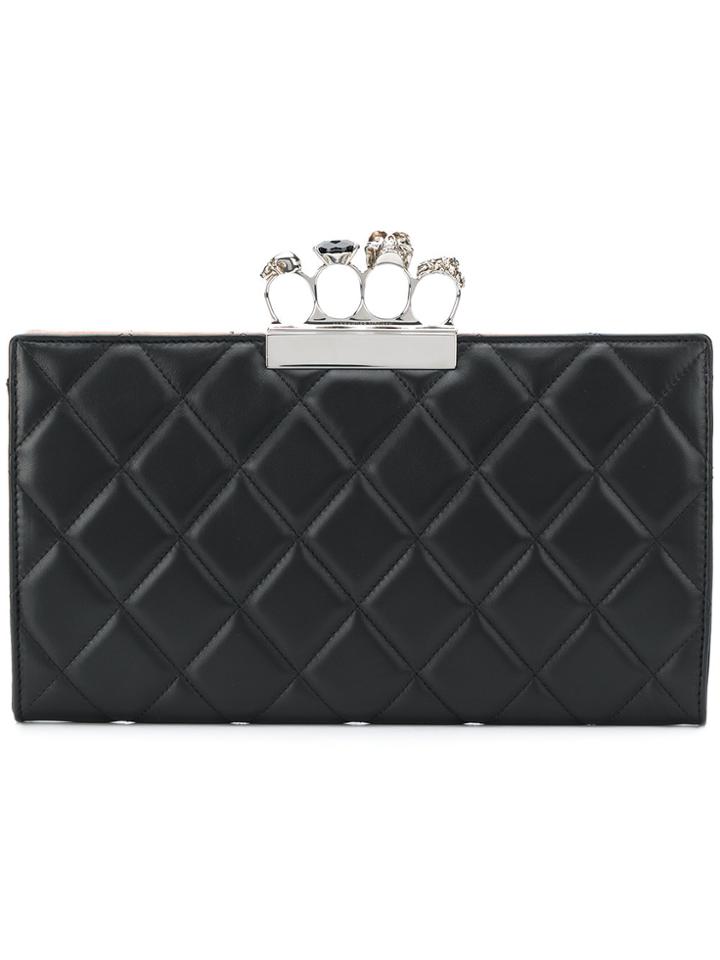 Alexander Mcqueen Quilted Square Clutch - Black