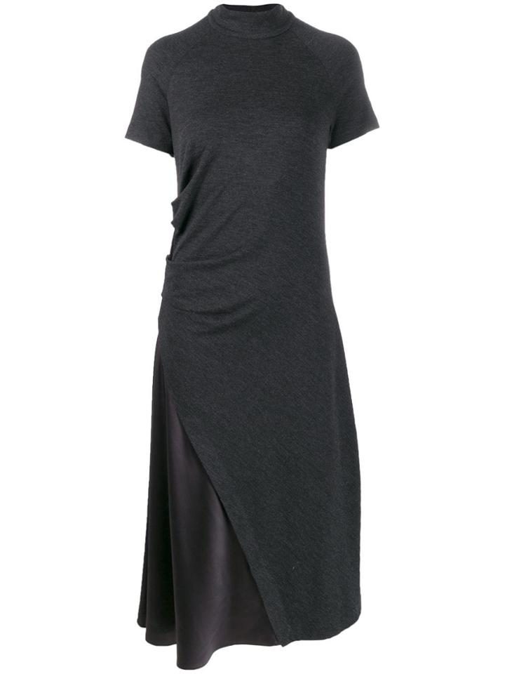 Brunello Cucinelli Satin-panelled Dress - Grey
