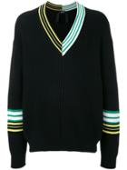 No21 Deep-v Ribbed Sweater - Black