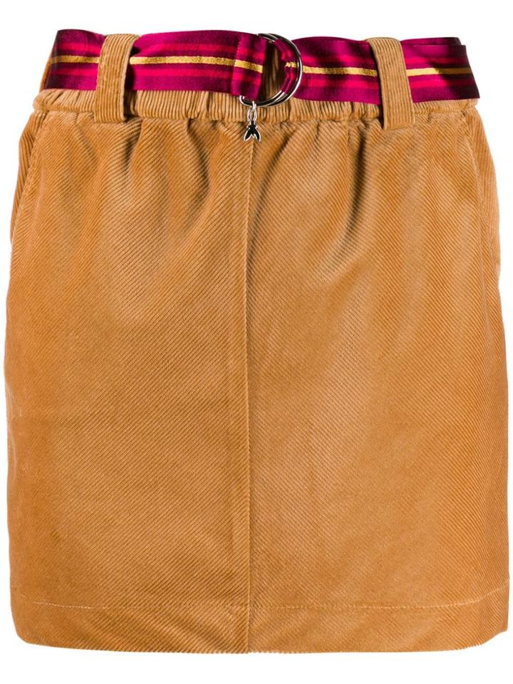 Patrizia Pepe Corduroy Belted Skirt - Brown